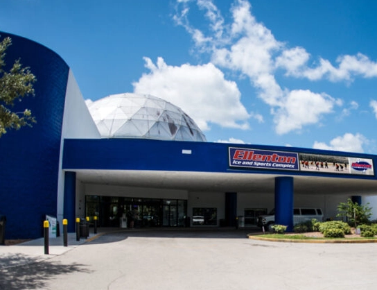 The front entrance of Ellenton Ice & Sports Complex